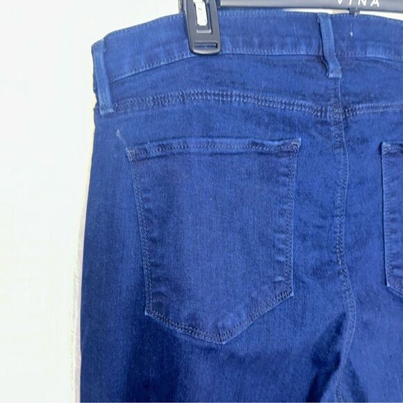 LOFT 14/32 Dark Blue Wash Legging Cut Off Raw Hem Stretch Jeans - Picture 8 of 13